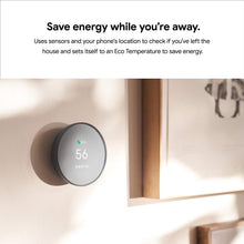 Load image into Gallery viewer, Google Nest Thermostat - Smart Thermostat for Home - Programmable Wifi Thermostat - Charcoal (Renewed)