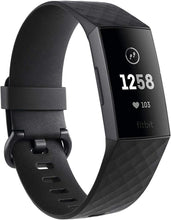 Load image into Gallery viewer, Fitbit Charge 3 Fitness Activity Tracker, Graphite/Black, one Size (no fitbit Warranty Support), 0.06 Pound (Renewed)