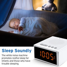 Load image into Gallery viewer, White Noise Machine with Bluetooth Speaker LCD Digital Clock, Timer & Memory Function, Portable Rechargeable Sound Machine for Sleeping Baby, Office Privacy, or Travel, 2 Year Warranty