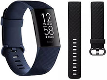 Load image into Gallery viewer, Fitbit Charge 4 Advanced Fitness Tracker W/ Built-in GPS, Fitbit Pay, 24/7 Heart Rate Tracking, Sleep Score, 7 Days Battery - US Model (Black & Blue S/L Bands Included) Storm Blue