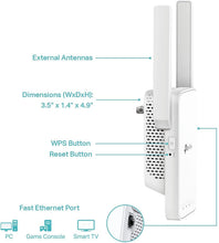 Load image into Gallery viewer, TP-Link AC750 WiFi Extender(RE215), Covers Up to 1500 Sq.ft and 20 Devices, Dual Band Wireless Repeater for Home, Internet Signal Booster with Ethernet Port (Renewed)