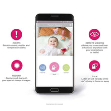 Load image into Gallery viewer, Project Nursery Smart Wi-Fi Baby Monitor, Alexa and Google Assistant Enabled with WiFi, Plays Lullabies, Sound and Motion Alerts, Two-Way Communication, Night Vision