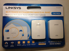 Load image into Gallery viewer, Linksys Wi-Fi Range Extender Pro N600 Dual Band RE4000W White 2-Pac