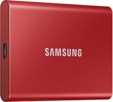 Load image into Gallery viewer, Samsung Portable SSD T7 500GB USB 3.2 External Solid State Drive Red (MU-PC500R) (Renewed)