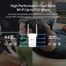 Load image into Gallery viewer, TP-Link AC750 WiFi Extender(RE215), Covers Up to 1500 Sq.ft and 20 Devices, Dual Band Wireless Repeater for Home, Internet Signal Booster with Ethernet Port (Renewed)