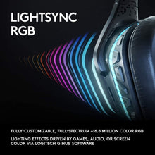Load image into Gallery viewer, Logitech G935 Wireless DTS:X 7.1 Surround Sound LIGHTSYNC RGB PC Gaming Headset - Black, Blue (Renewed)
