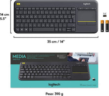 Load image into Gallery viewer, Logitech - Keyboard with Touchpad Logitech K400 Plus Black (Renewed)