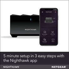 Load image into Gallery viewer, NETGEAR Nighthawk Advanced Whole Home Mesh WiFi 6 System (MK63S) with Free Armor Security – AX1800 Router with 2 Satellite Extenders, Coverage up to 4,500 sq. ft. and 25+ Devices
