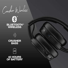 Load image into Gallery viewer, Skullcandy Crusher Bluetooth Wireless Over-Ear Headphones with Microphone, Noise Isolating Memory Foam, Adjustable and Immersive Stereo Haptic Bass, Rapid Charge 40-Hour Battery Life
