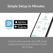 Load image into Gallery viewer, D-Link WiFi Router AC1200 High Power Gigabit Ethernet Dual Band Mesh Wireless Internet for Home Gaming Parental Control Wi-Fi (DIR-1260)