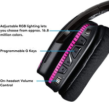 Load image into Gallery viewer, Logitech G933 Artemis Spectrum – Wireless RGB 7.1 Dolby and DTS Headphone Surround Sound Gaming Headset – PC, PS4, Xbox One, Switch, and Mobile Compatible – Advanced Audio Drivers – Black