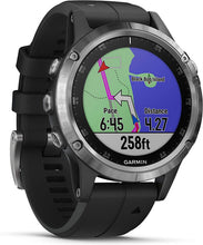 Load image into Gallery viewer, Garmin fēnix 5 Plus, Premium Multisport GPS Smartwatch, Features Color Topo Maps, Heart Rate Monitoring, Music and Pay, Black/Silver, Europe
