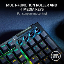Load image into Gallery viewer, Razer BlackWidow V4 Mechanical Gaming Keyboard: Green Switches Tactile &amp; Clicky - Chroma RGB - 6 Dedicated Macro Keys - Magnetic Wrist Rest - Doubleshot ABS Keycaps - Multi-Function Roller &amp;Media Keys

