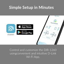 Load image into Gallery viewer, D-Link WiFi Router AC1200 High Power Gigabit Ethernet Dual Band Mesh Wireless Internet for Home Gaming Parental Control Wi-Fi (DIR-1260)
