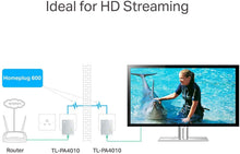 Load image into Gallery viewer, TP-Link AV600 Powerline Ethernet Adapter - Plug&amp;Play, Power Saving, Nano Powerline Adapter, Expand Home Network with Stable Connections (TL-PA4010 KIT)
