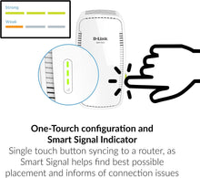 Load image into Gallery viewer, D-Link AC1750 Mesh Wi-Fi Range Extender - Cover up to 2000 sq.ft- Dual Band, MU-MIMO, Mesh, WPA3, Booster, Repeater, Access Point, Extend Wi-Fi in Your Home, Gigabit Port, Easy App Setup (DAP-1755-US)
