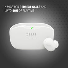 Load image into Gallery viewer, JBL Vibe Buds 2 - True Wireless Noise Cancelling Earbuds Pure Bass Sound &amp; Smart Ambient Technology, 4mics for Crisp, Clear Calls, up to 40Hrs of Playback. (Renewed)
