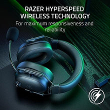 Load image into Gallery viewer, Razer BlackShark V2 HyperSpeed Wireless Gaming Headset: 280g Lightweight - THX Spatial Audio - Bendable Mic - 50mm Drivers - 2.4GHz, Bluetooth or USB - 70 Hr Battery w/USB Type C Charging - Black (Renewed)
