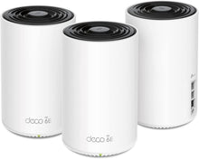 Load image into Gallery viewer, TP-Link Deco AXE5400 Tri-Band WiFi 6E Mesh System(Deco XE75 Pro) - 2.5G WAN/LAN Port, Covers up to 7200 Sq.Ft, Replaces WiFi Router and Extender, AI-Driven Mesh, New 6GHz Band, 3-Pack (Renewed)
