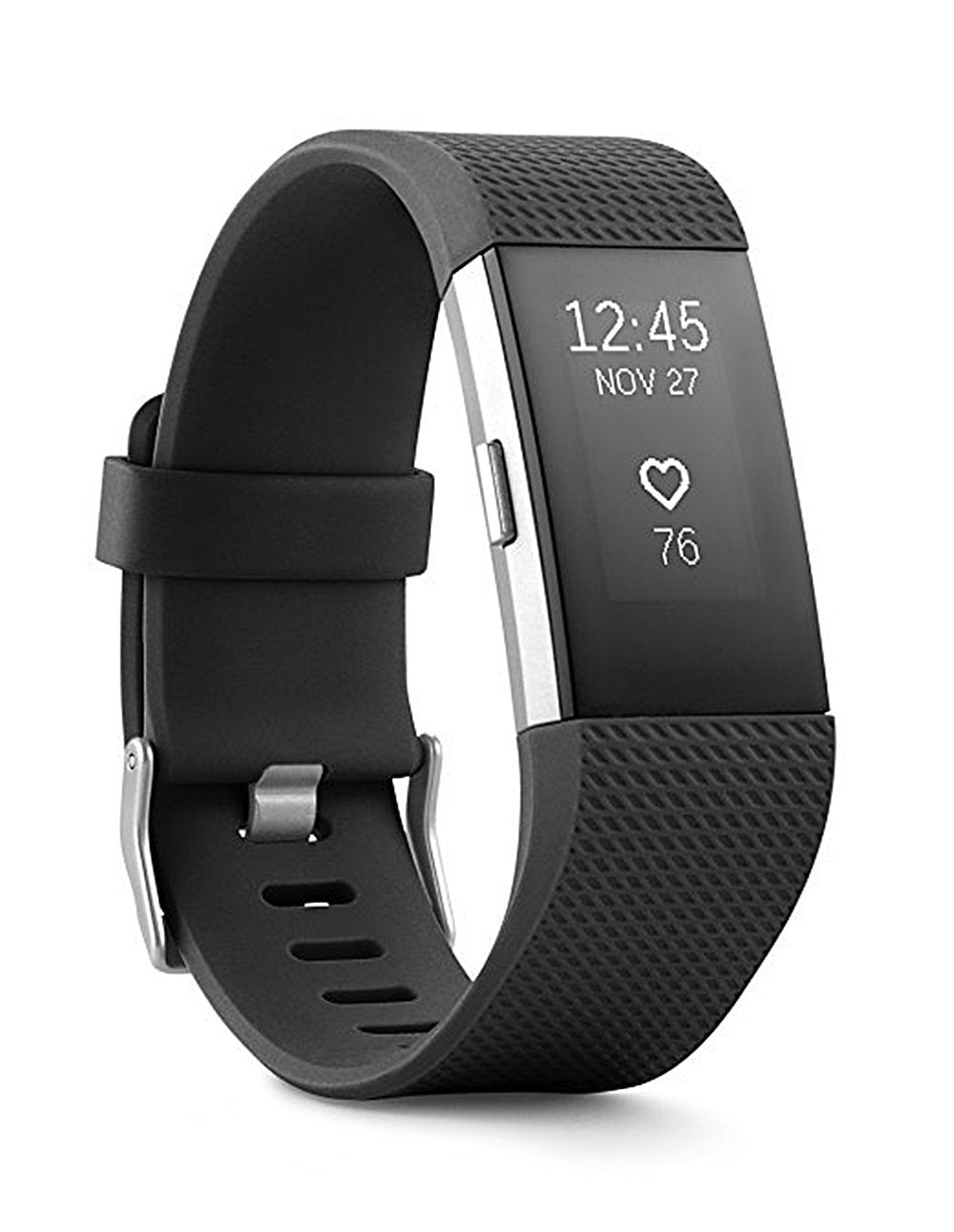 Fitbit Charge 2 Superwatch Wireless Smart Activity and Fitness Tracker + Heart Rate and Sleep Monitor Smart Wristband, Black, Small (5.5-6.7 in) (Non-Retail Packaging)