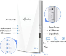 Load image into Gallery viewer, TP-Link AX3000 WiFi 6 Range Extender Internet Booster(RE700X), Dual Band, AP Mode w/Gigabit Port, OFDMA, Beamforming, APP Setup, OneMesh Compatible (Renewed)
