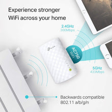 Load image into Gallery viewer, TP-Link AC750 WiFi Range Extender - Dual Band Cloud App Control Up to 750Mbps, One Button Setup Repeater, Internet Booster, Access Point Smart Home &amp; Alexa Devices (RE220) (Renewed)
