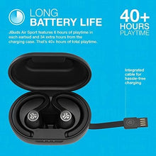 Load image into Gallery viewer, JLab JBuds Air Sport True Wireless Bluetooth Earbuds + Charging Case, Black, IP66 Sweat Resistance, Class 1 Bluetooth 5.0 Connection, 3 EQ Sound Settings Signature, Balanced, Bass Boost
