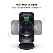 Load image into Gallery viewer, Belkin Magnetic Wireless Charger, (Power Supply Included) Wireless Charging Stand, Compatible with MagSafe for iPhone 12, 13, Pro, Pro Max, and Mini - Black
