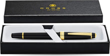 Load image into Gallery viewer, Cross Bailey Light Polished Black Resin and Gold Tone Extra Fine Nib Fountain Pen
