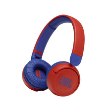 Load image into Gallery viewer, JBL Jr310BT Kids Wireless On-Ear Headphones - Bluetooth Headphones with Microphone, Safe Sound Under 85dB Volume, 30H Battery, Foldable, Comfort, Easy, Soft, Cool Colors (Red), Small
