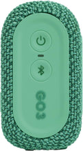 Load image into Gallery viewer, JBL Go 3 Eco: Portable Speaker with Bluetooth, Built-in Battery, Waterproof and Dustproof Feature - Green (Renewed)
