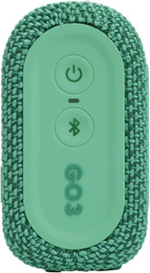 JBL Go 3 Eco: Portable Speaker with Bluetooth, Built-in Battery, Waterproof and Dustproof Feature - Green (Renewed)