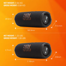 Load image into Gallery viewer, JBL Flip 7 - Portable Waterproof and Drop-Proof Speaker, Bold JBL Pro Sound with AI Sound Boost, 16Hrs of Playtime, and PushLock System with Interchangeable Accessories (Black) (Renewed)
