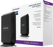 Load image into Gallery viewer, NETGEAR Cable Modem CM600 - Compatible with Cable Providers Including Xfinity by Comcast, Spectrum, Cox | for Cable Plans Up to 400 Mbps | DOCSIS 3.0 | 24x8
