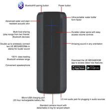 Load image into Gallery viewer, Ultimate Ears MEGABOOM (2015) Portable Waterproof &amp; Shockproof Bluetooth Speaker - Charcoal
