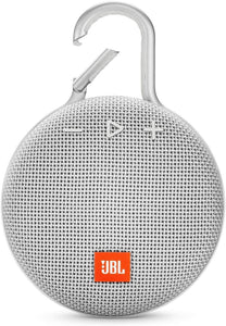 JBL Clip 3 Portable Bluetooth Waterproof Speaker - White (Renewed)