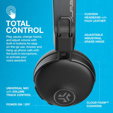 Load image into Gallery viewer, JLab Studio ANC On-Ear Wireless Headphones, Black, 34+ Hour Bluetooth 5 Playtime, 28+ Hour with Active Noise Cancellation, EQ3 Custom Sound, Ultra-Plush Faux Leather &amp; Cloud Foam Cushions

