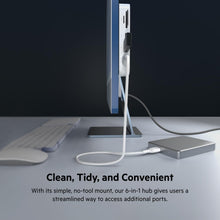 Load image into Gallery viewer, Belkin USB-C 6-in-1 Multiport Hub with Mount, USB-C Docking Station with MicroSD Card Reader, Powered USB Hub, Compatible with MacBook, Chromebook, iMac, PC, and Other USB-C Devices - White
