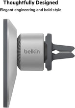 Load image into Gallery viewer, Belkin MagSafe Vent Mount Pro - MagSafe Phone Mount for Car, Magnetic Phone Holder Compatible with iPhone 15, iPhone 15 Plus, iPhone 15 Pro, iPhone 15 Pro Max, iPhone 14 &amp; iPhone 13 - Gray
