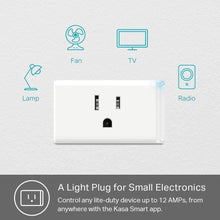 Load image into Gallery viewer, Kasa Smart Plug by TP-Link, Smart Home Wi-Fi Outlet works with Alexa, Echo, Google Home &amp; IFTTT,No Hub Required, Remote Control, 15 Amp, UL certified, 3-Pack (HS105P3),White

