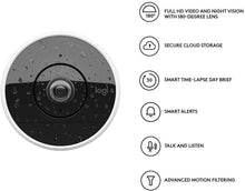 Load image into Gallery viewer, Logitech Circle 2 Wi-Fi Home Security Indoor/Outdoor 1080p Camera Wire-Free White - - Renewed
