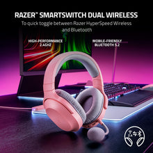 Load image into Gallery viewer, Razer Barracuda X Wireless Gaming &amp; Mobile Headset (PC, Playstation, Switch, Android, iOS): 2022 Model - 2.4GHz Wireless + Bluetooth - Lightweight 250g - 40mm Drivers - Quartz Pink (Renewed)
