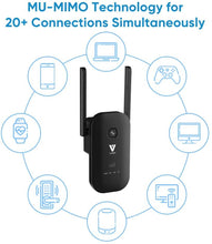 Load image into Gallery viewer, VANIN WiFi Range Extender -1200Mbps WiFi Repeater Wireless Signal Booster 2.4 &amp; 5GHz Dual Band WiFi Extender with 2 Gigabit Ethernet Port, AP &amp; Router Mode, 360°Full Coverage, Simple Setup
