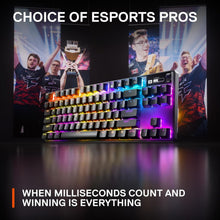 Load image into Gallery viewer, SteelSeries Apex Pro TKL HyperMagnetic Gaming Keyboard - World's Fastest Keyboard - Adjustable Actuation - Esports Tenkeyless - OLED Screen - RGB - PBT Keycaps - USB-C - 2023 Edition,Black
