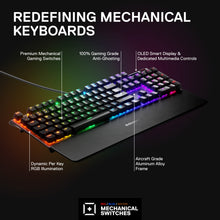 Load image into Gallery viewer, SteelSeries Apex 7 Mechanical Gaming Keyboard – OLED Smart Display – USB Passthrough and Media Controls – Tactile and Clicky – RGB Backlit (Blue Switch)
