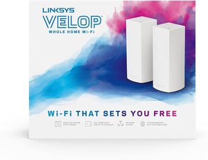 Linksys Velop Tri-Band AC4400 Whole Home WiFi Mesh System- 2-Pack (Coverage up to 4000 sq. ft) (Renewed)