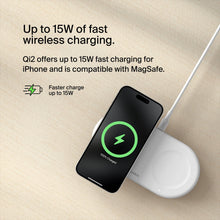 Load image into Gallery viewer, Belkin 3-in-1 MagSafe-Compatible Wireless Charging Pad with Qi2 15W - iPhone Charger - Fast Charging Wireless Charging Station for iPhone 17, 16, &amp; 15 Series, AirPods, Apple Watch, &amp; More - Black

