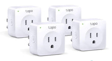 Load image into Gallery viewer, TP-Link Tapo Smart Plug Mini, Smart Home Wifi Outlet Works with Alexa Echo &amp; Google Home, No Hub Required, New Tapo APP Needed (P100 4-pack) (Renewed)
