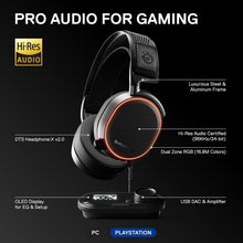 Load image into Gallery viewer, SteelSeries Arctis Pro + GameDAC Wired Gaming Headset - Certified Hi-Res Audio - Dedicated DAC and Amp - for PS5/PS4 and PC - Black
