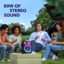 Load image into Gallery viewer, Soundcore Anker Rave Neo 2 Portable Speaker with 80W Stereo Sound, PartyCast 2.0, Light Show, IPX7 Waterproof (Floats on Water) 18H Playtime, Customizable EQ &amp; Bass Up for Party, Tailgating, Backyard

